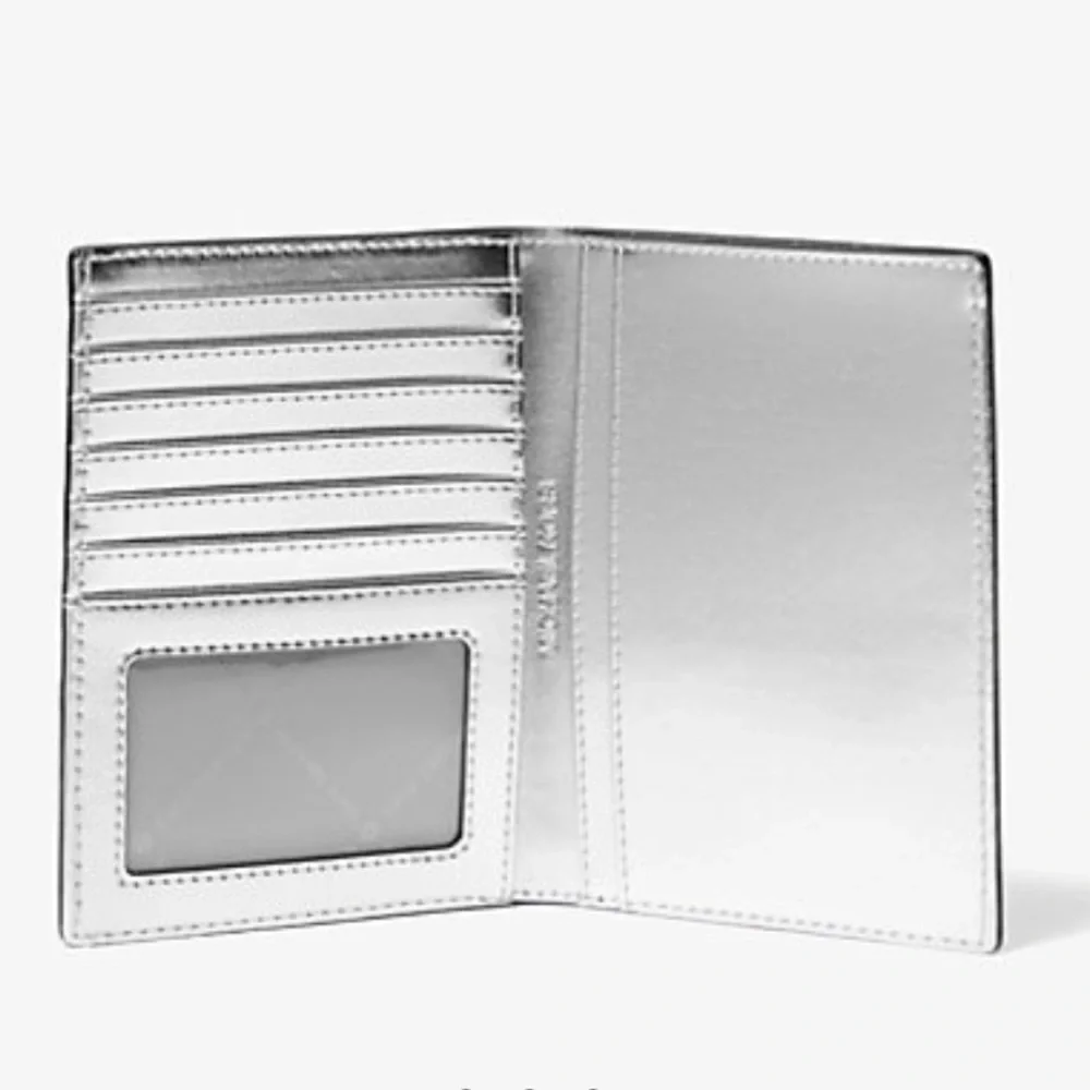 Michael Kors Jet Set Travel Md Embellished Signature Logo Passport Case Black